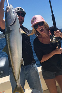 yellowtail woman fishing